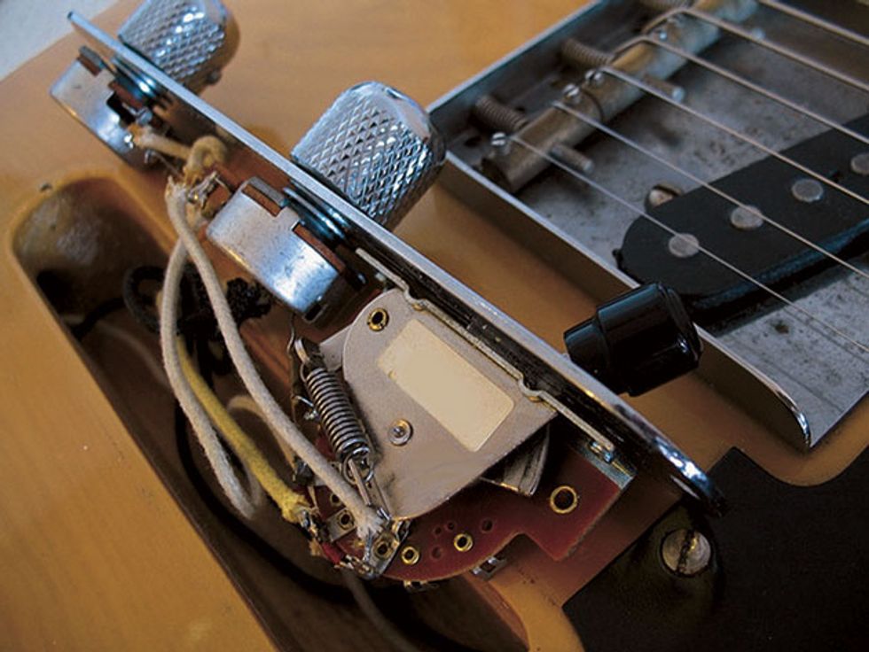 Mod Garage: How to Wire a Stock Tele Pickup Switch ... double neck guitar wiring diagram 