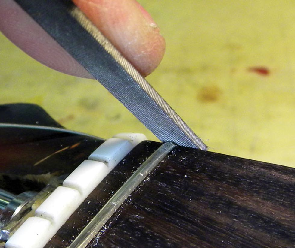 Guitar Shop 101 How to Replace a Zero Fret Premier Guitar