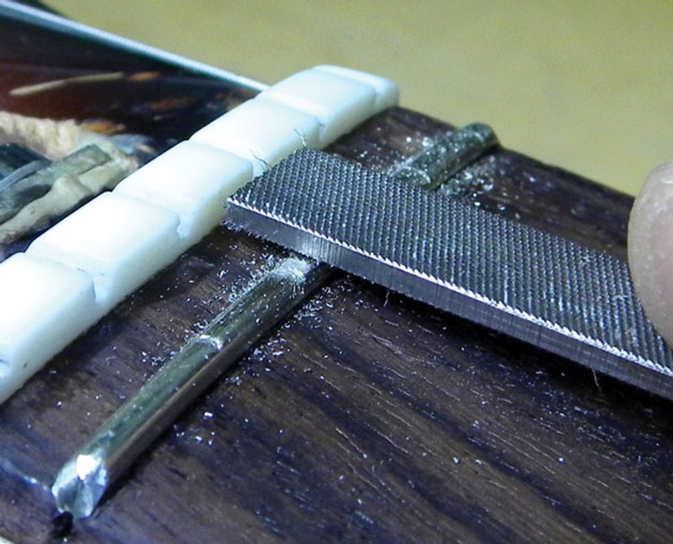 Guitar Shop 101 How to Replace a Zero Fret Premier Guitar