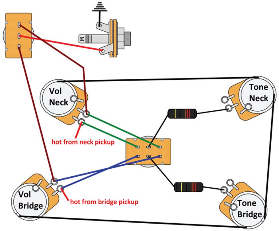 Detail Les Paul Wiring Diagram from www.premierguitar.com