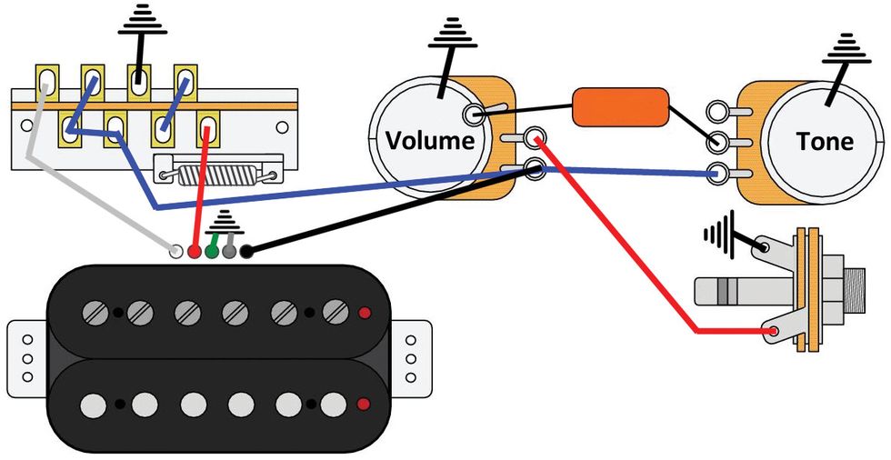 Wiring Diagram Gibson Humbucker Series/Parallel Switch from www.premierguitar.com
