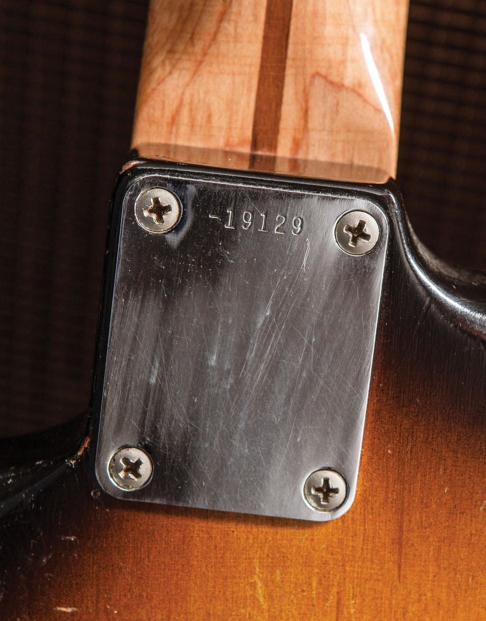 1957 Fender Stratocaster Photo E - neck plate