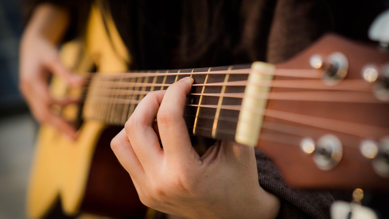 acoustic guitar strumming