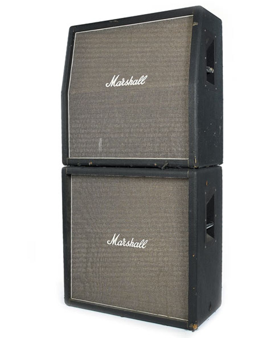 Circa 1970 Marshall vintage basket weave 4x12 тstackу speaker cabinets with Derek And The Dominos st