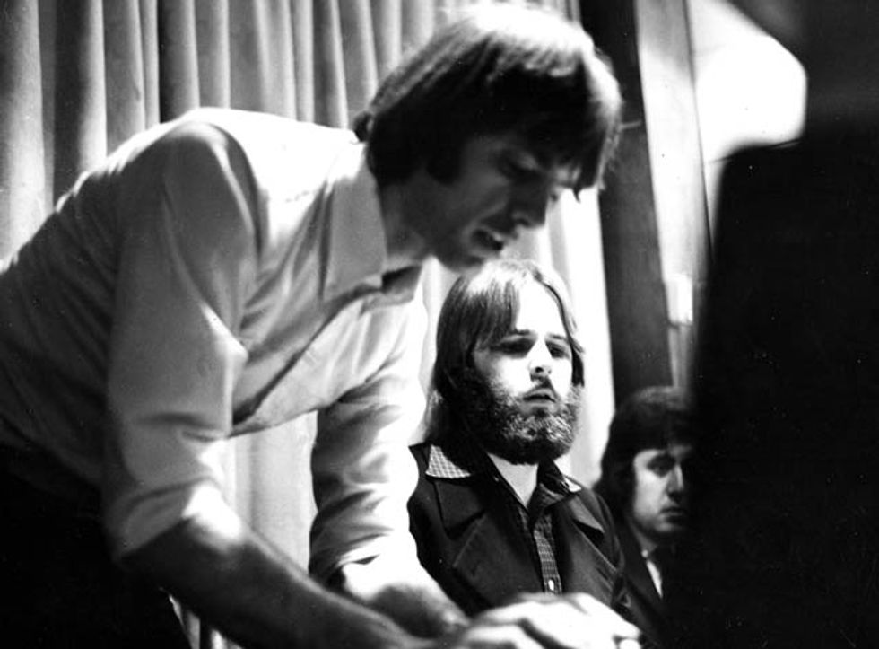 Engineer Brian Hatt and The Beach Boys' Brian Wilson at Orange Studios