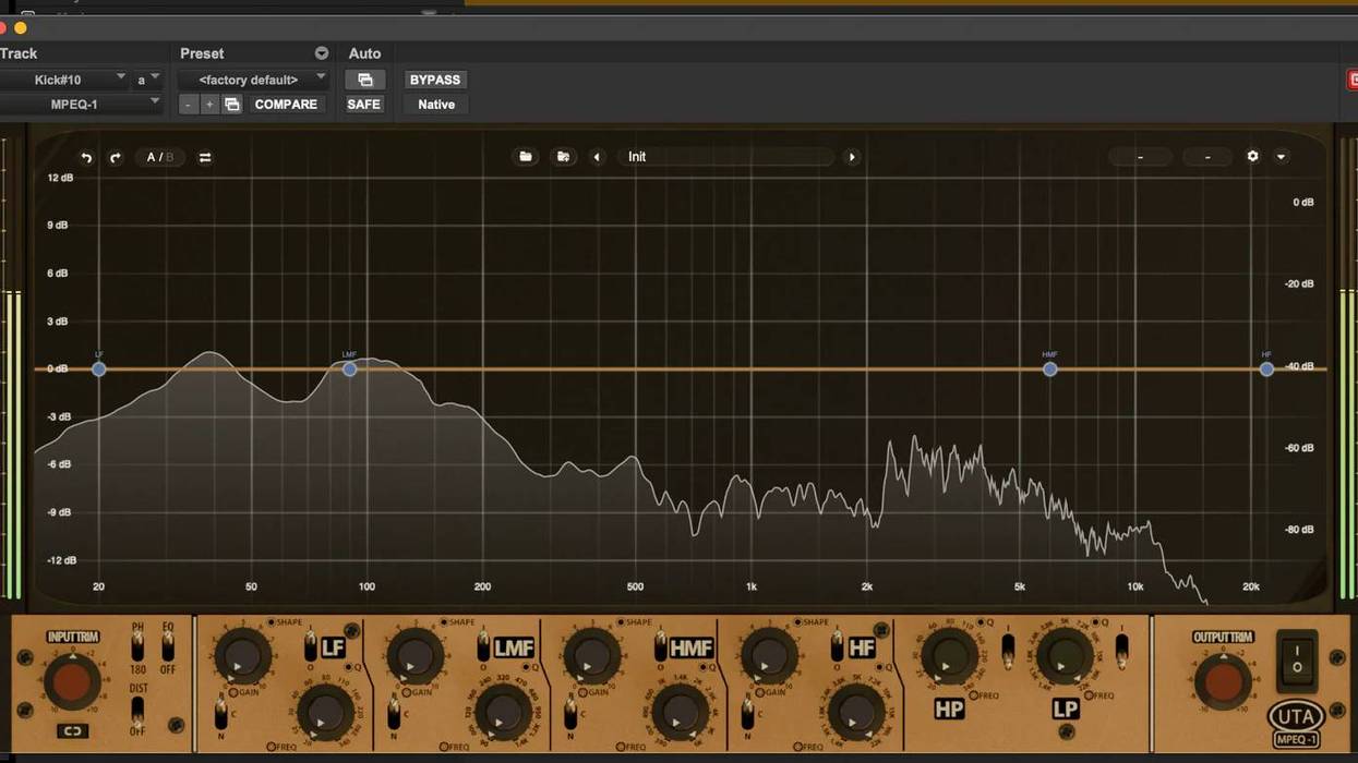 Equalizer interface showing frequency graph and adjustable knobs for audio settings.