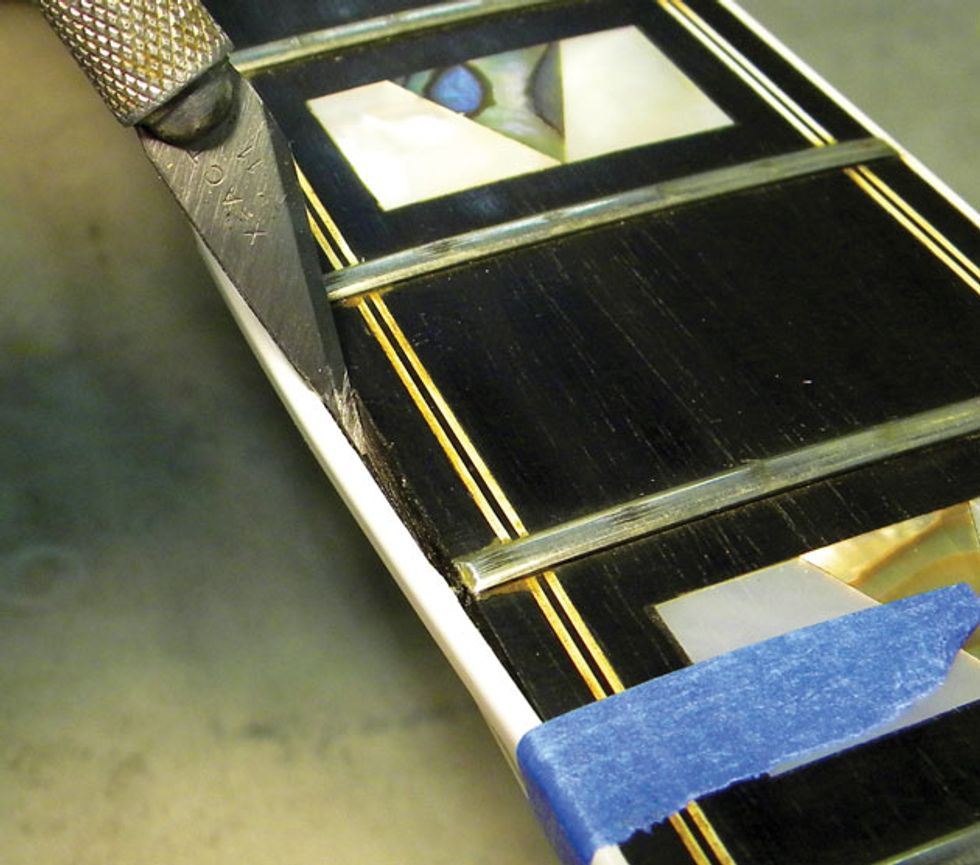 Guitar Shop 101 How to Repair Delaminated Neck Binding Premier Guitar