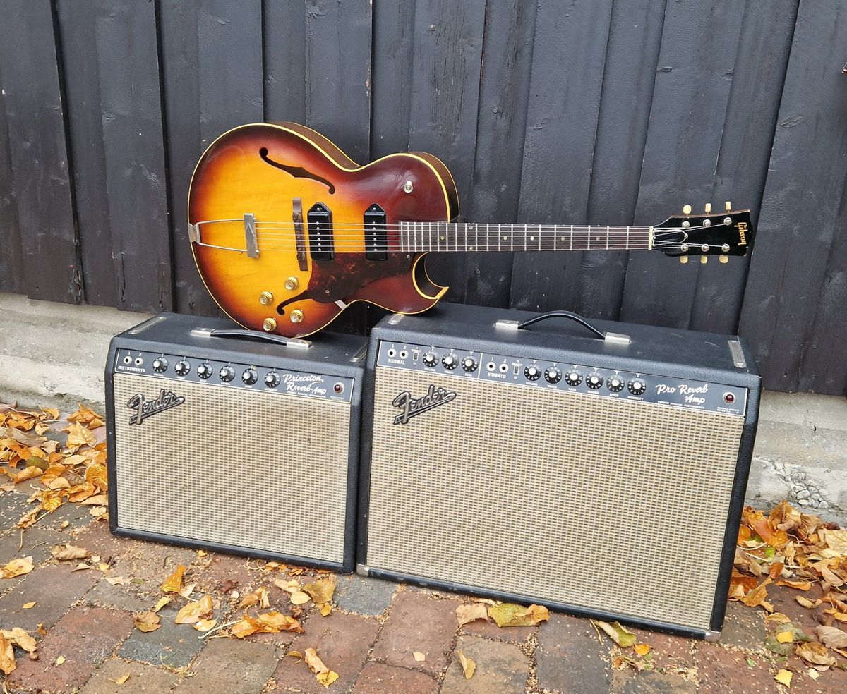 Fender amp and Gibson ES-125CD