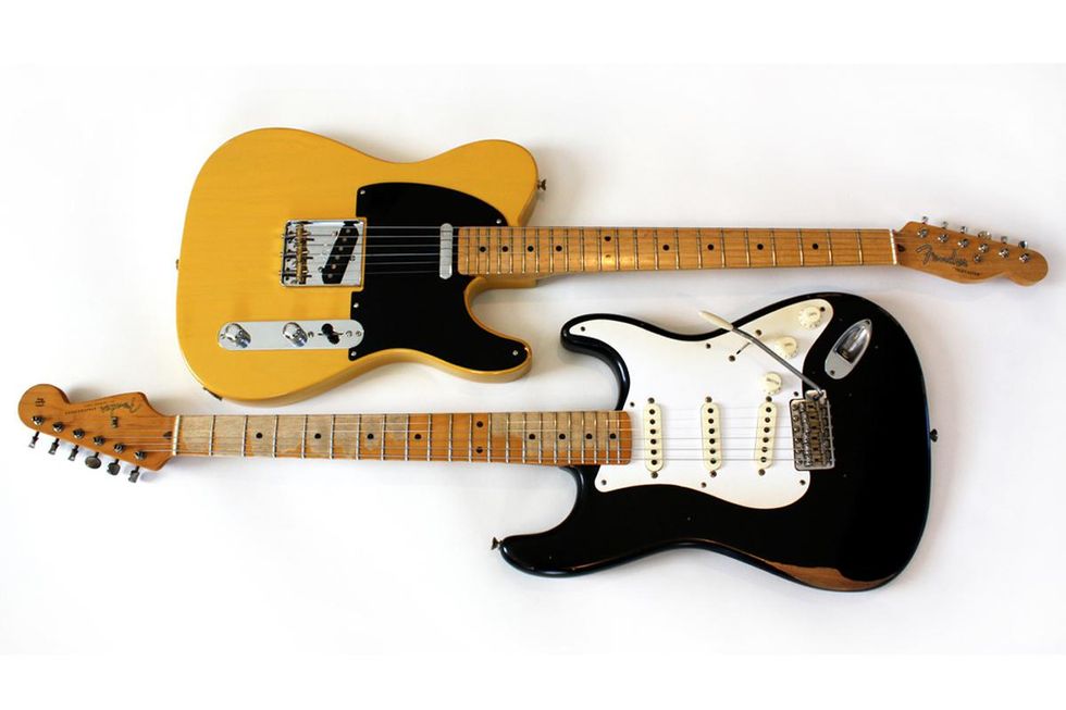 fender telecaster and fender stratocaster