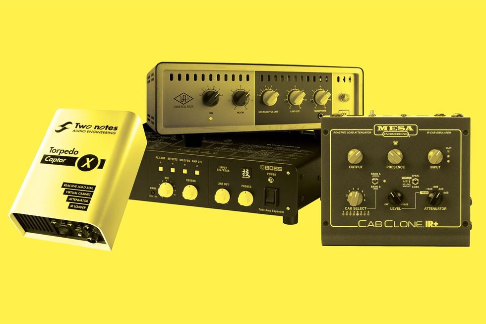 Four top speaker-emulators from Mesa/Boogie, Two Notes, Boss, and Universal Audio 
