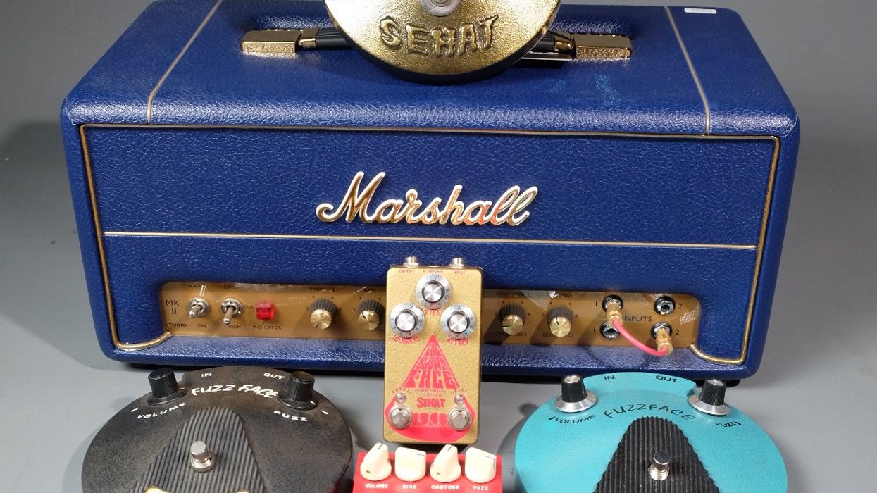 Group of fuzz face guitar pedals