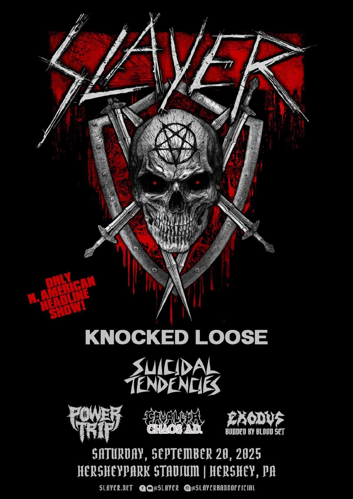 Slayer Announces New Tour Dates with Knocked Loose and Suicidal Tendencies​