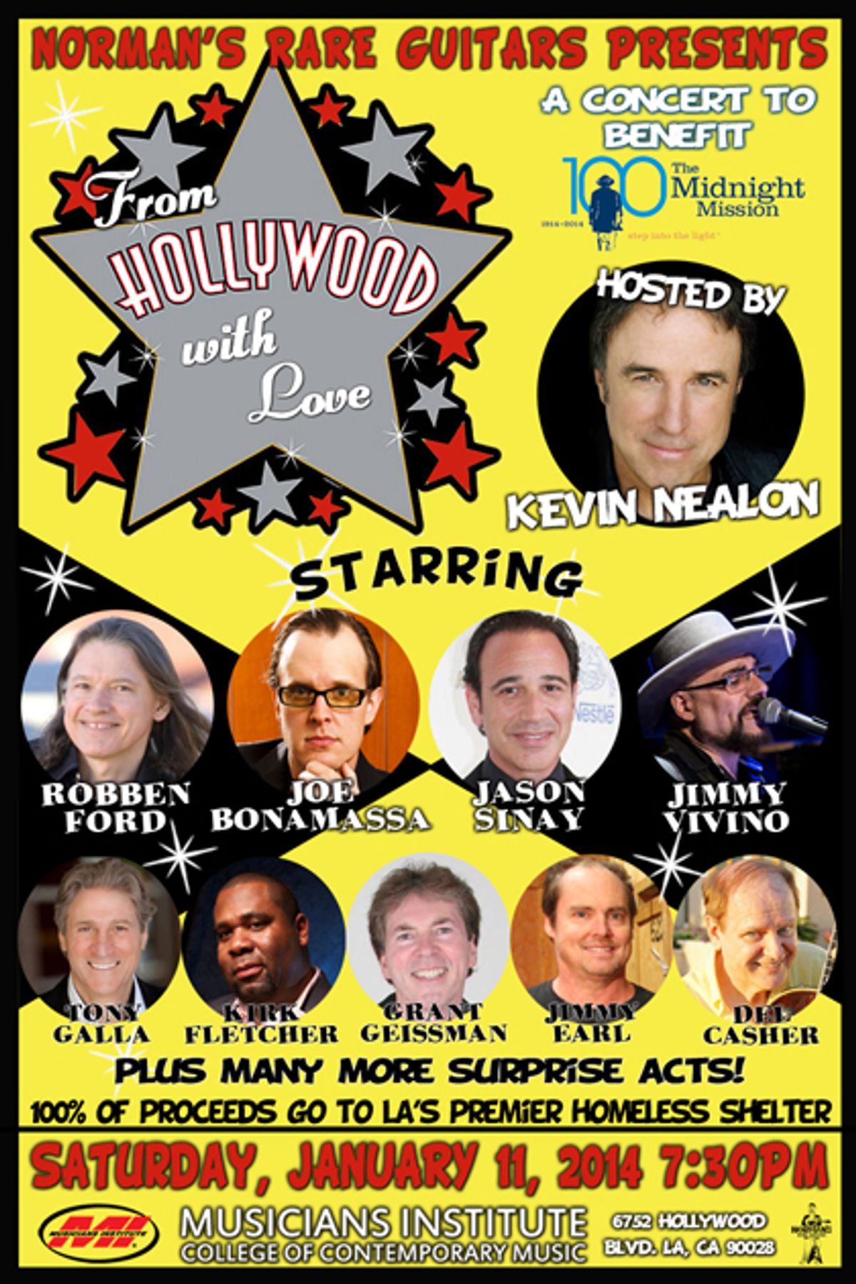 "From Hollywood with Love" Benefit to Feature Robben Ford, Joe Bonamassa, and Jimmy Vivino