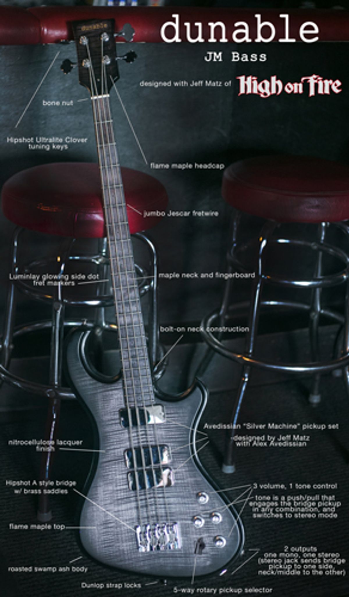 Dunable Guitars Announces the JM Bass