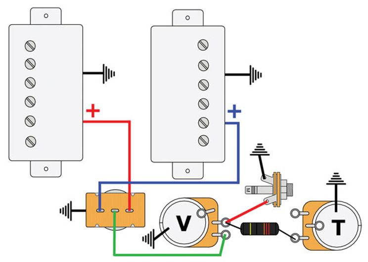 Guitar Wiring Diagrams 2 Pickups 1 Volume Tone - Wiring Diagram