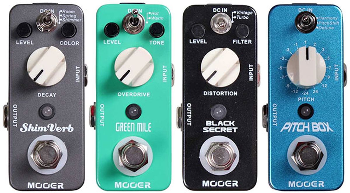 Mooer ShimVerb, Green Mile, Black Secret, and Pitch Box Pedal Reviews