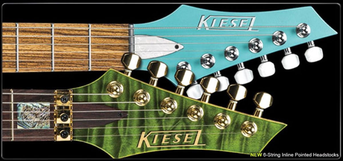 Kiesel and Carvin Guitars Custom Shop Introduces New Inline Headstock Shapes