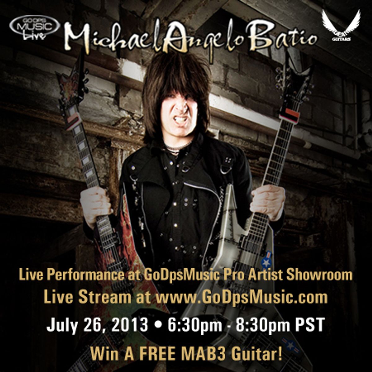 Michael Angelo Batio to Broadcast Live Guitar Clinic Tonight