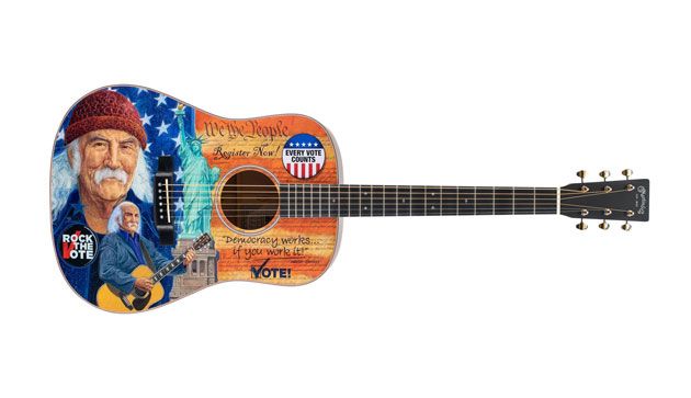 Martin Guitar Unveils the D-16E Rock the Vote Special Edition Model
