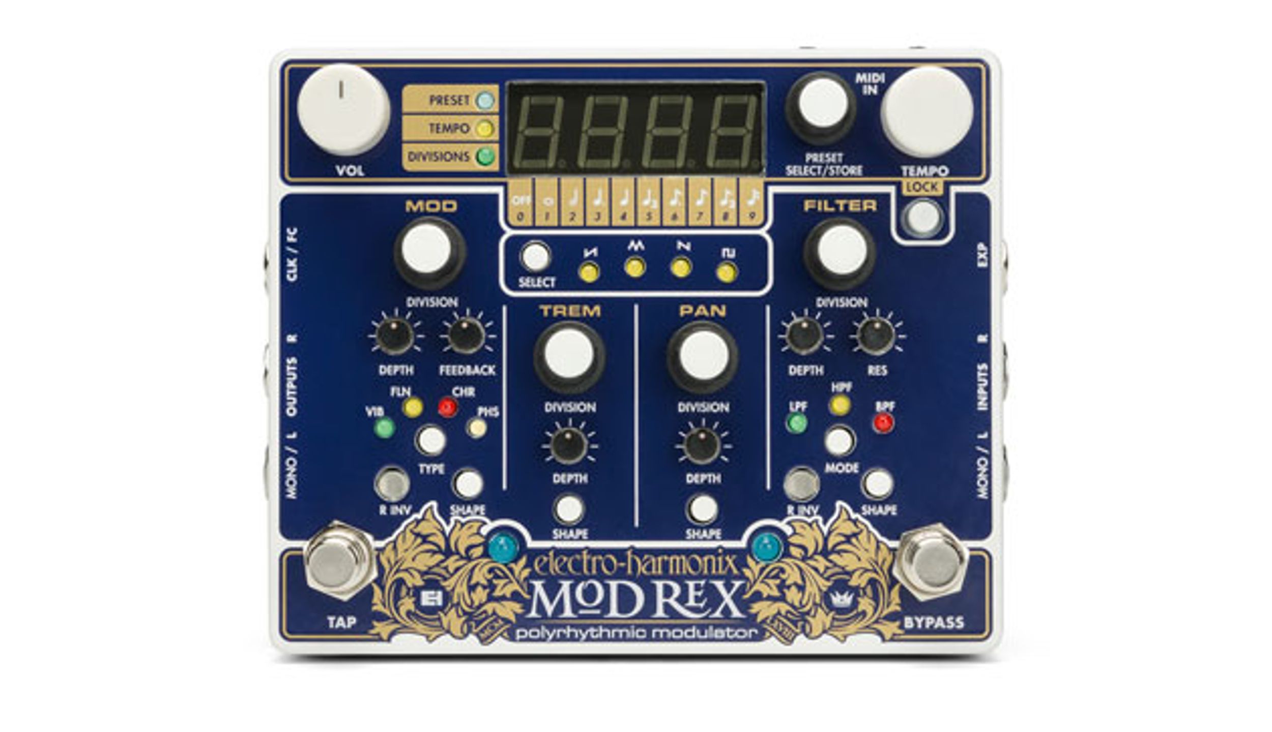 Electro-Harmonix Unveils the Mod Rex Polyrhythmic Modulator Pedal