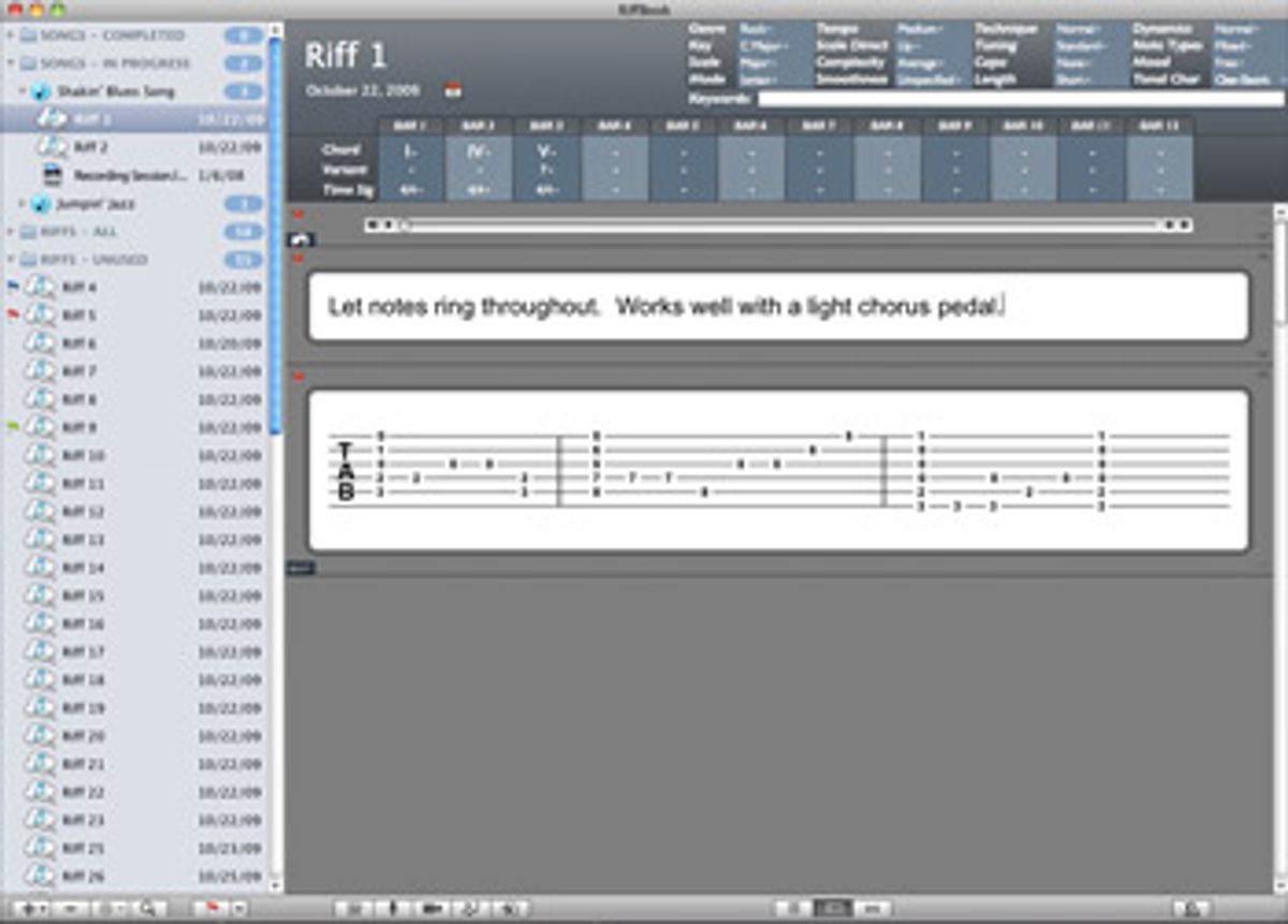RiffBook Computer Music Idea Recorder Released