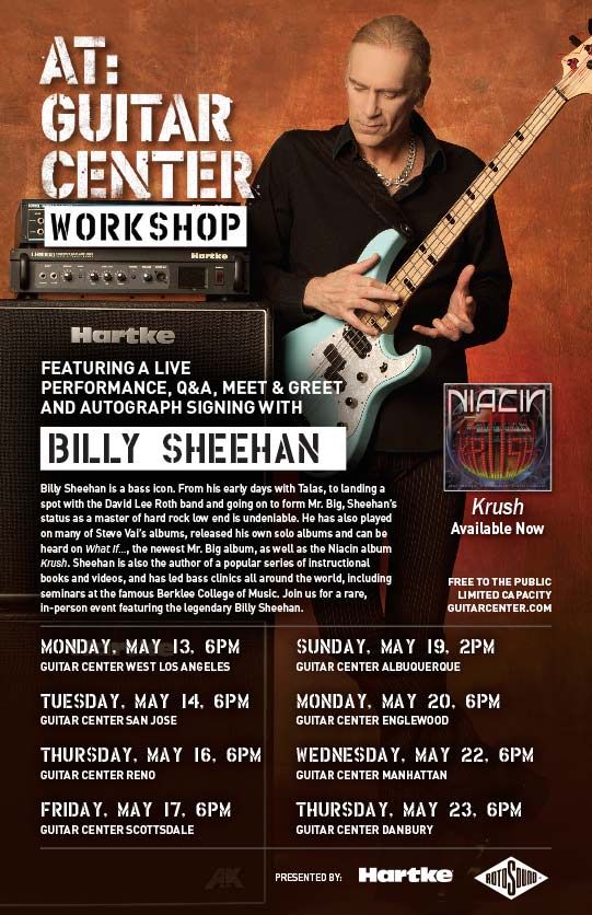 Rotosound Presents Billy Sheehan Clinic Tour