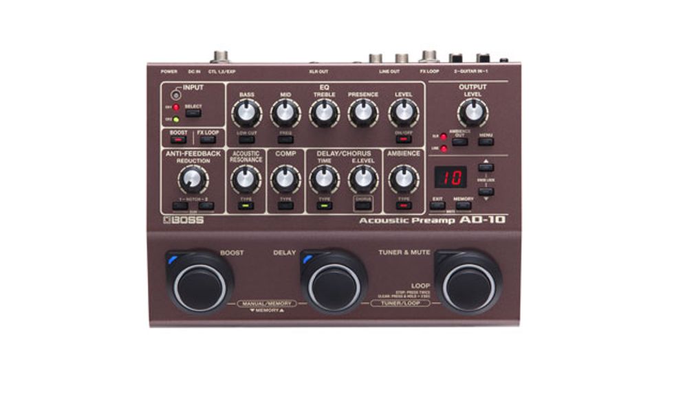 Boss Announces the AD-10 Acoustic Preamp