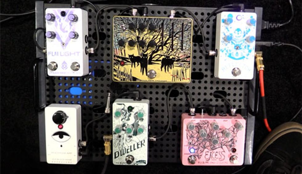 SNAMM '18 - Old Blood Noise Endeavors Alpha Haunt Fuzz, Dweller Phase Repeater & Reflector Chorus Demos