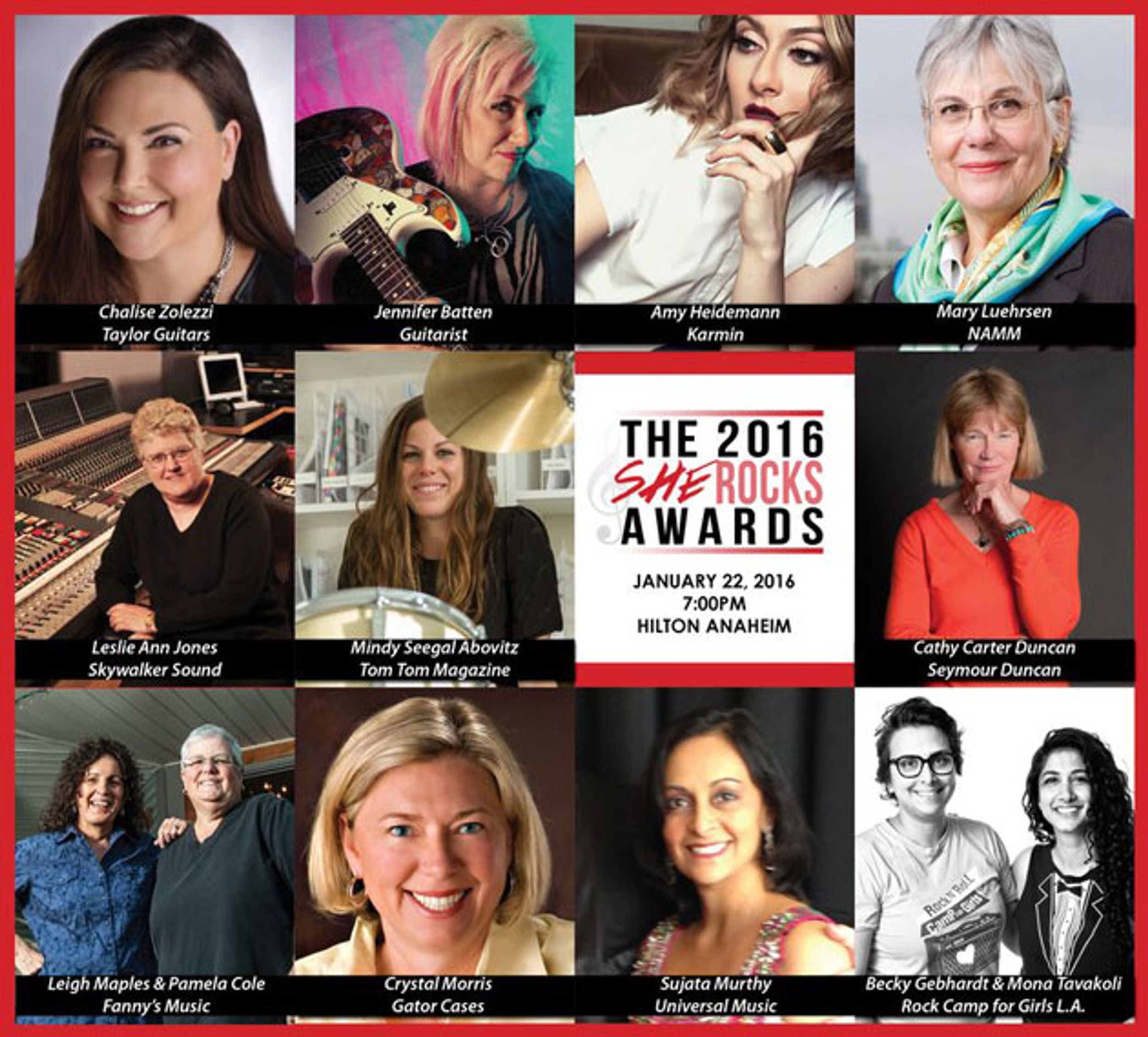 The Women’s International Music Network Announces the 2016 She Rocks Award Recipients