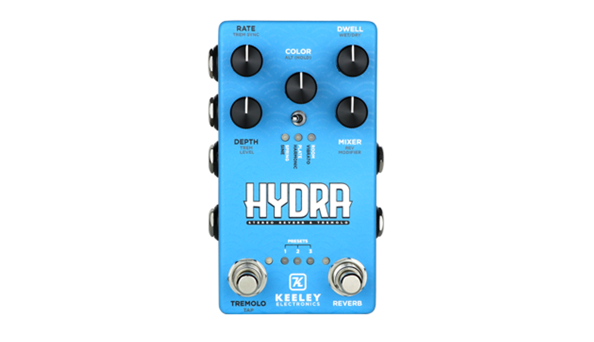 Keeley Electronics Releases the Hydra Stereo Reverb & Tremolo
