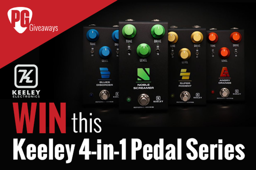 You could WIN the All-New Keeley 4-in-1 Pedals!