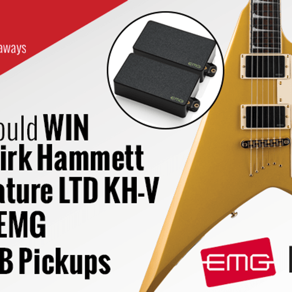 Win an ESP Kirk Hammett Signature LTD KH-V Guitar with EMG Bonebreaker Pickups!