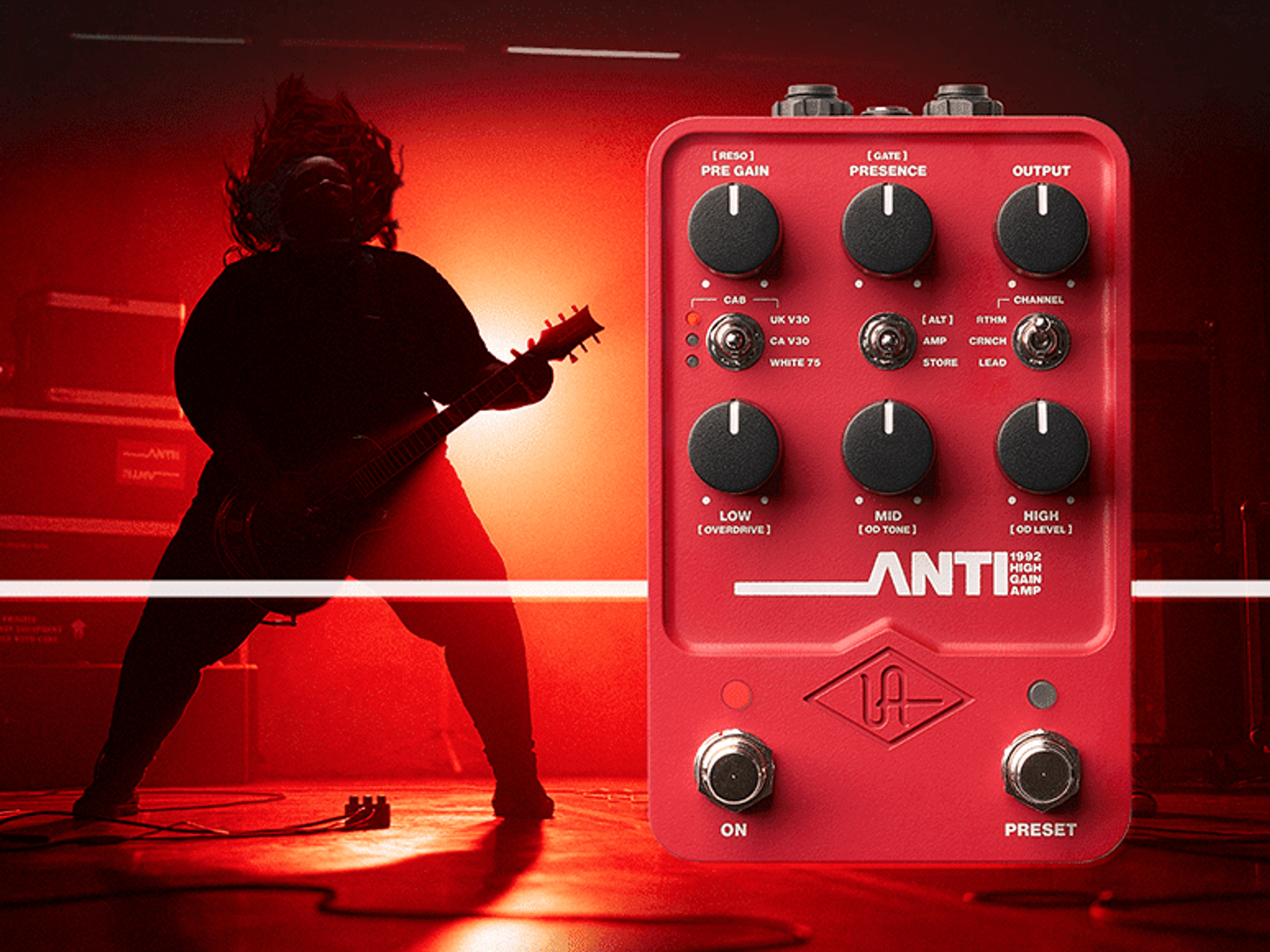 UA UAFX ANTI 1992 High Gain Amp Emulator Pedal - Premier Guitar UA UAFX ANTI 1992 High Gain Amp Emulator Pedal - Premier Guitar