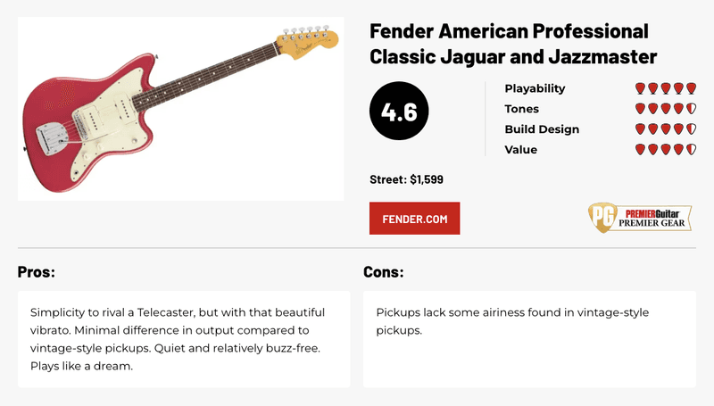 Fender American Professional Classic Jaguar and Jazzmaster