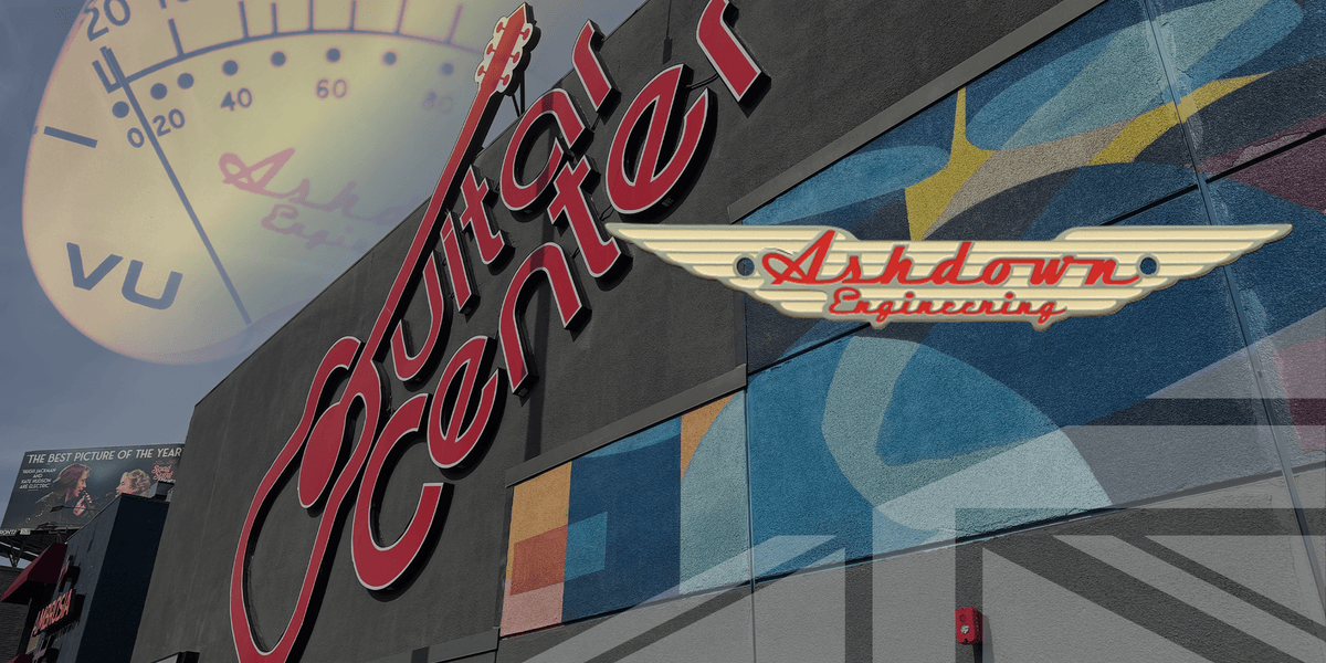 Ashdown Engineering logo on the Guitar Center storefront