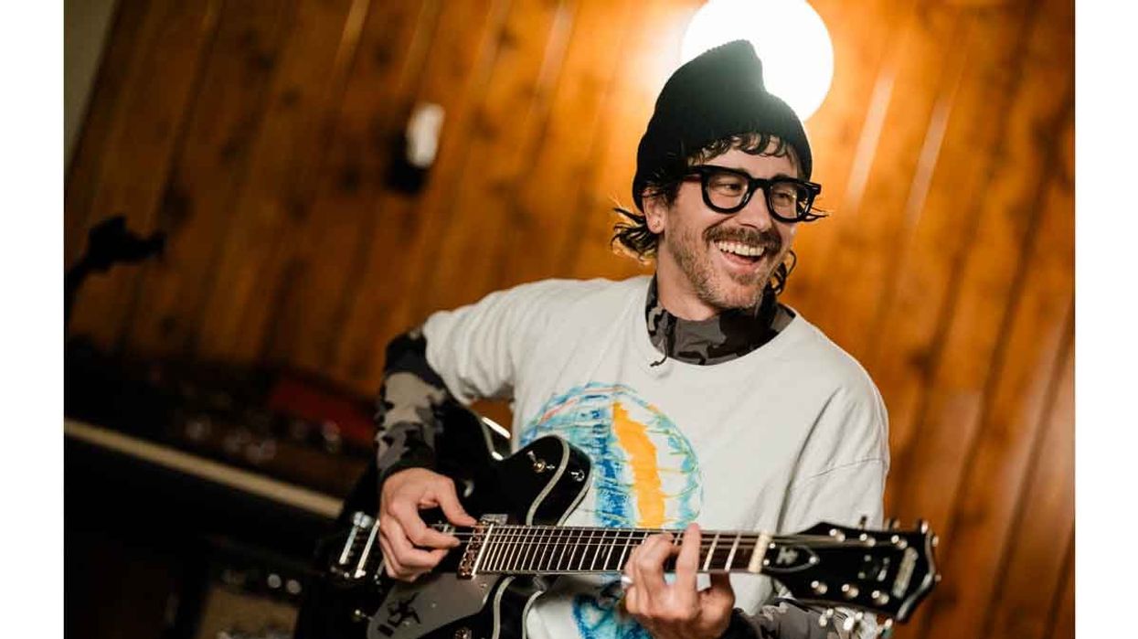 John Gourley and signature guitar