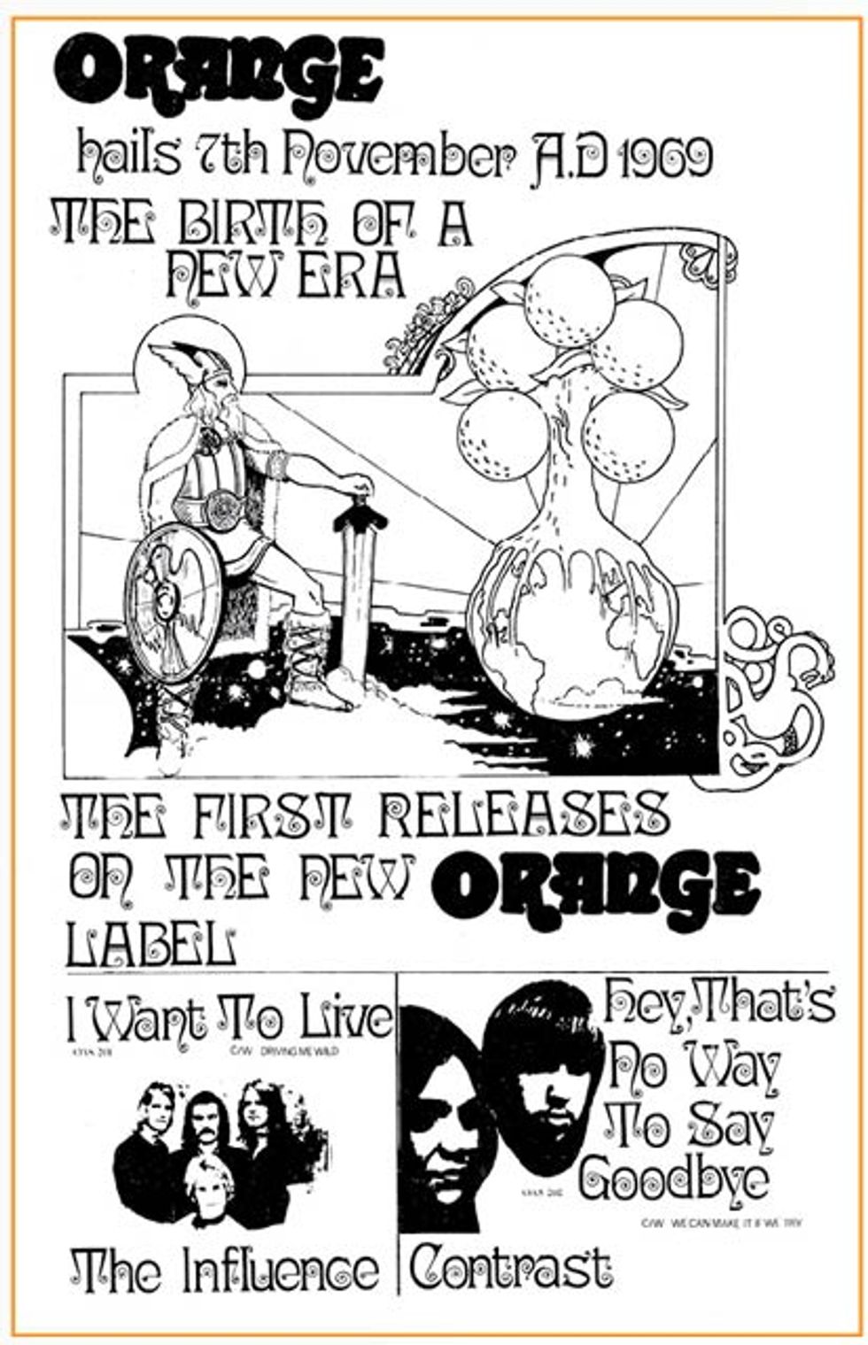 Orange Records Debut Advertisement