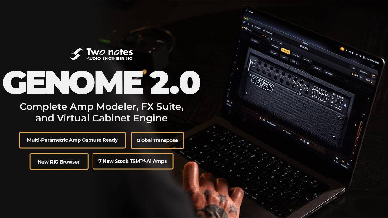 Person using a laptop displaying the Genome 2.0 amp modeling software interface.