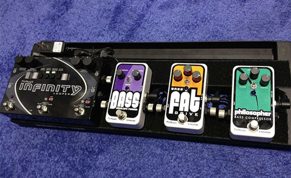 Pigtronix Bass Envelope Phaser, Bass Fat Drive, and Philosopher Bass Compressor