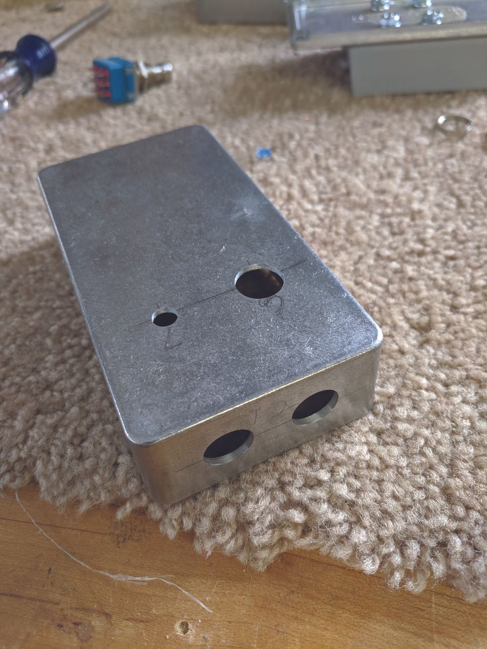 pre-drilled pedal enclosure