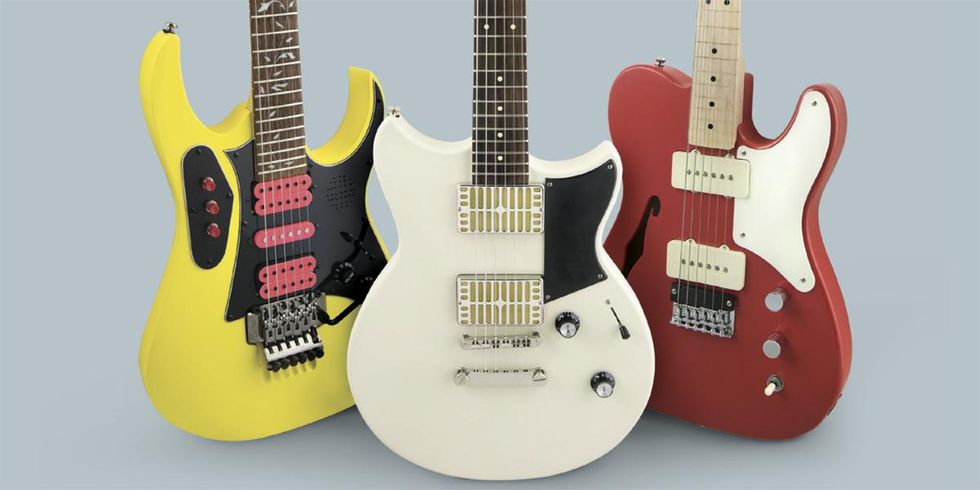 Squier, Ibanez, and Yamaha axes