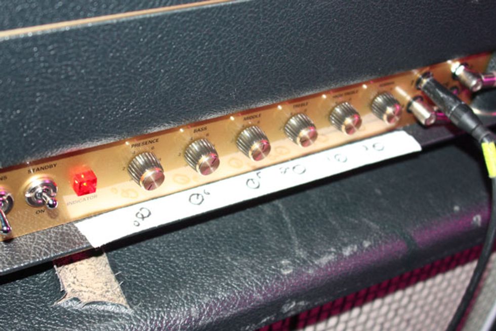 Susan Tedeschiуs settings on her reissue Marshall Super Lead 100-watt head