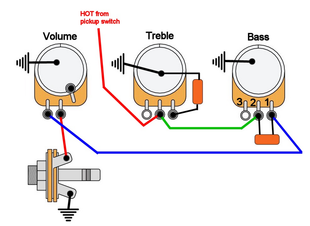 How to Wire a Passive Treble and Bass Circuit