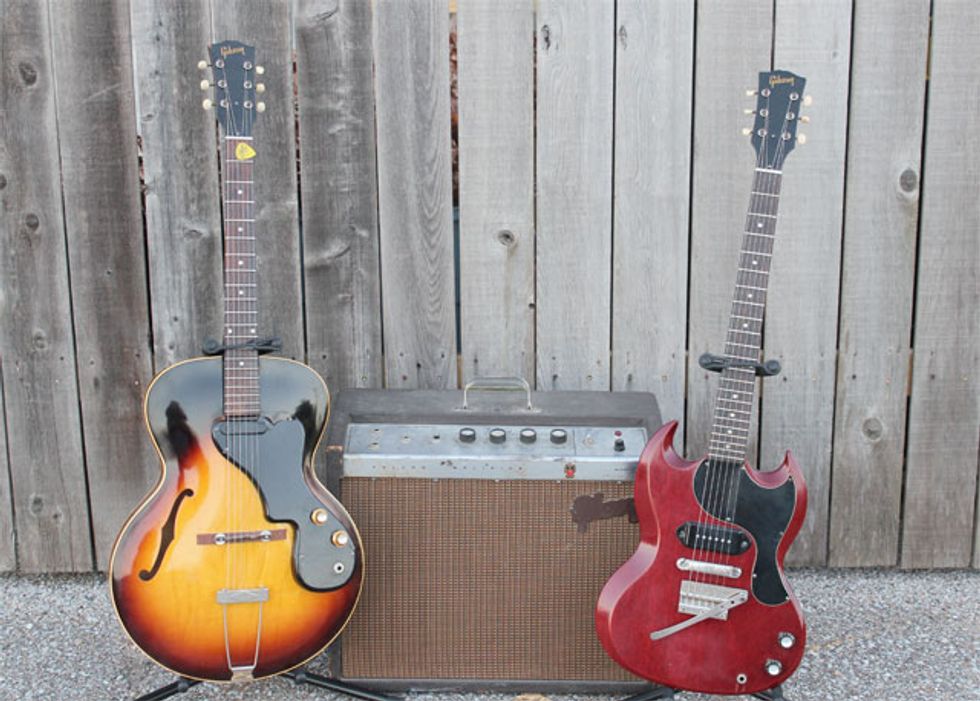 Tim Woosley - 1961 Gibson ES-125T, 1962 Gibson Falcon GA-19RVT, 1951 Gibson Les Paul Junior