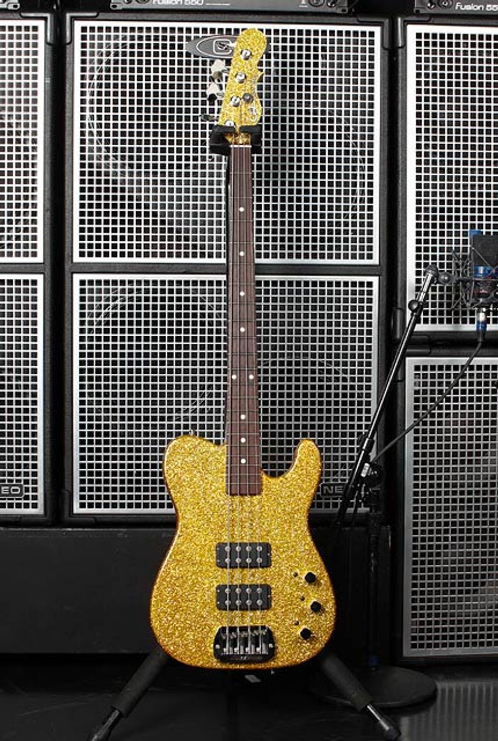 Tom Hamilton's G&L Gold Sparkle ASAT Bass