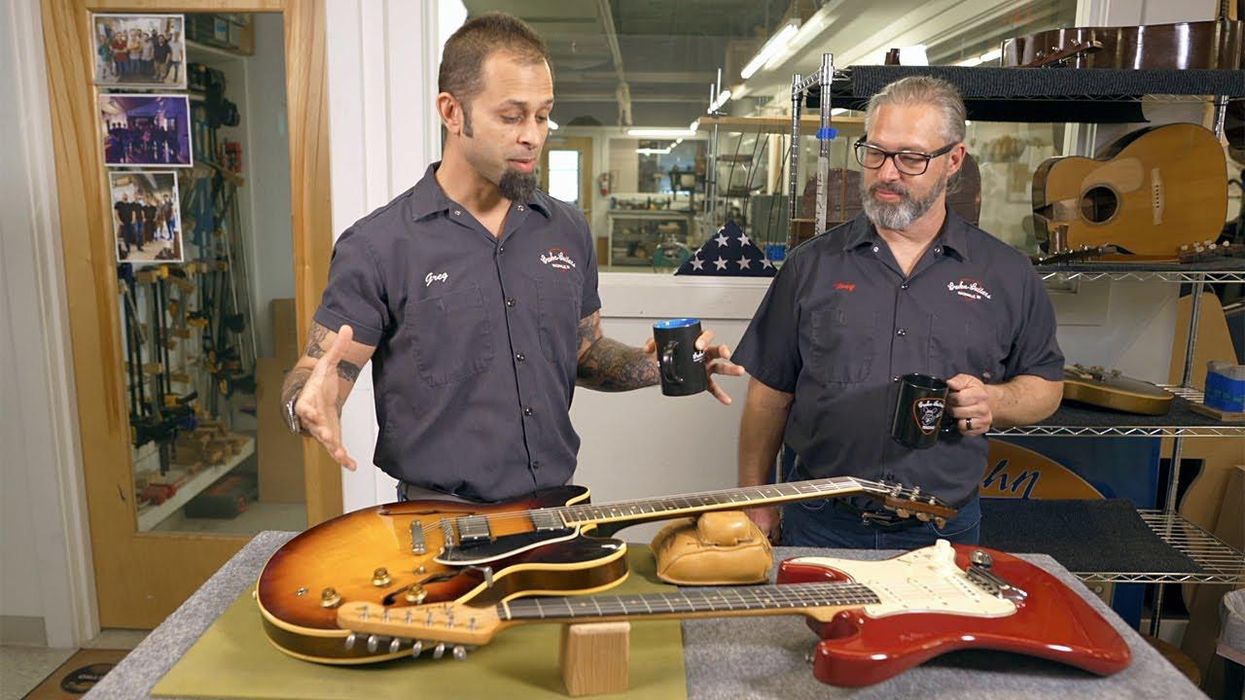 Watch a ’59 Strat & a ’59 ES-335 Get Refretted in Under 10 Minutes